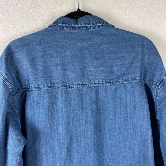 WeWoreWhat Linen Blend Top Womens XS Small Blue Long Sleeve Button Down - Picture 11 of 13